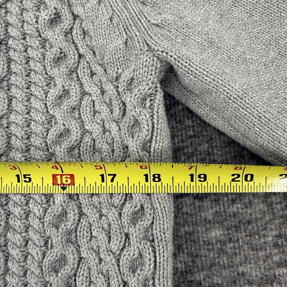 Ben Sherman Heritage Mens Gray Cable Knit Crew Neck Cotton Sweater Size Medium - Picture 5 of 9
